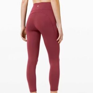 Lululemon Align High Rise Crop Leggings Burgundy Red Yoga Pants